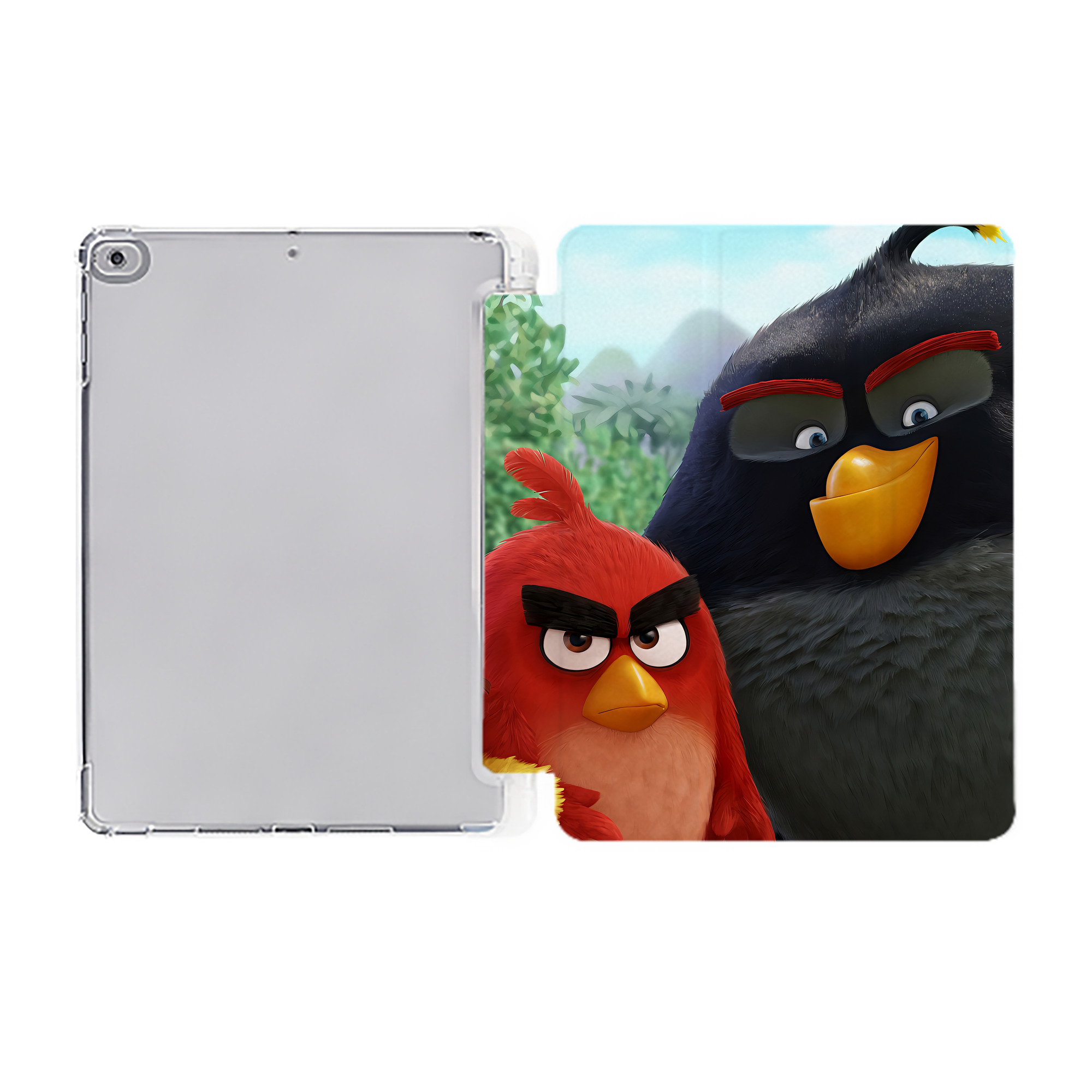 （画像用） Angry Birds アングリーバード IPad ケース ペン収納付き 三つ折りスタンド PUレザー×シリコン 対応機種9.5/10.5/10.9インチ